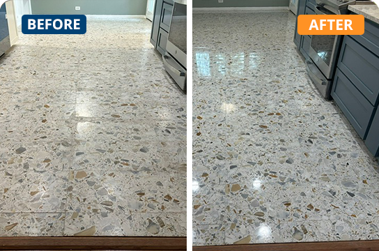 Terrazzo Sealing Before And After